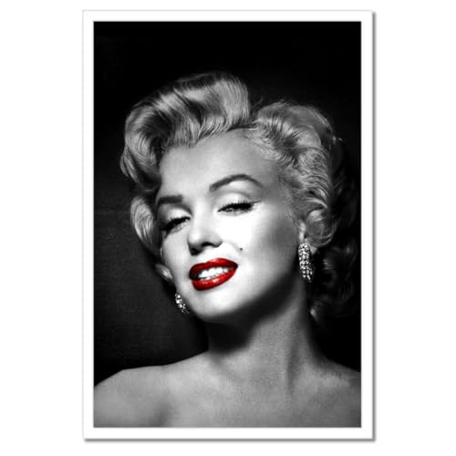 Poster actrice légendaire sous cadre noir 40x60 cm, décoration murale vintage de chambre