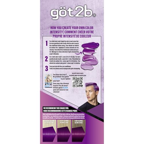 got2b Color Remix Semi-Permanent Hair Color, Purple Punch 094, Customizable Temporary Hair Dye to Create A Vibrant or Pastel Shade, Easy At-Home Application, Lasts Up to 15 Washes - Thumbnail 6