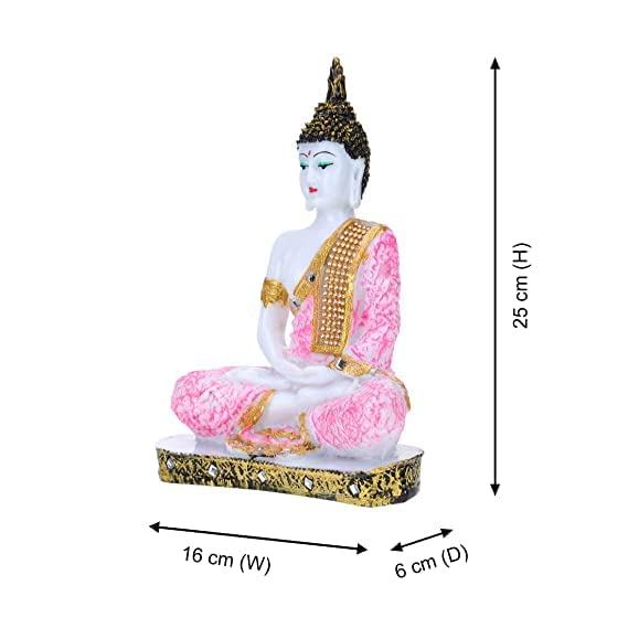 Image of WinsomeCollection Lord Buddha Showpiece for Home Decor | Table Showpiece for Living Room, Bedroom & TV Unit | Decorative Spiritual Idol | Gift Item | Statue for Gift (V2)