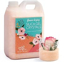 LotFancy Silica Gel zum Blumen Trocknen 6 LBS (2,72KG), Silicagel mit Indikator, Wiederwendbares Trockenmittel, Feine Kristalle < 1 mm für Blumen