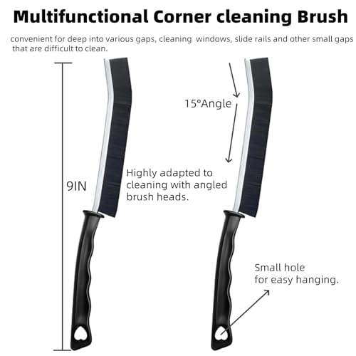 Image of Hard Bristle Cleaning Brush Set - Small, Crevice & Grout Brush for Tight Spaces, Corners, Kitchen Windows, Shower, Toilet & Faucets - 4 PCS