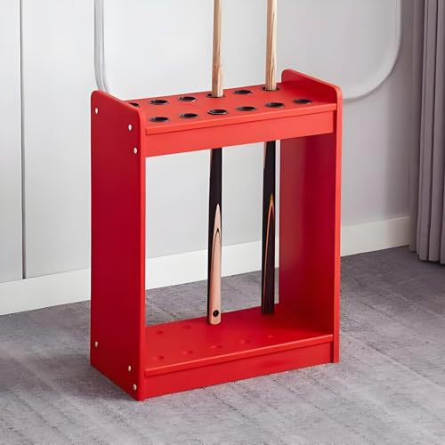 Queues de billard support rangement MDF rouge 12 emplacements sol - 7