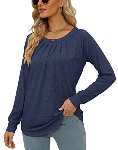 JomeDesign Womens Tops Long Sleeve Crew Neck Shirts Loose Casual Blouse Fall Clothes2