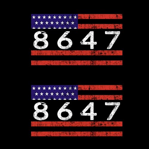 2 calcomanías de bandera de Estados Unidos, número 8647, no 47th President Anti-Trump Resist Trump, calcomanías de vinilo para parachoques de coche (bandera 8647)