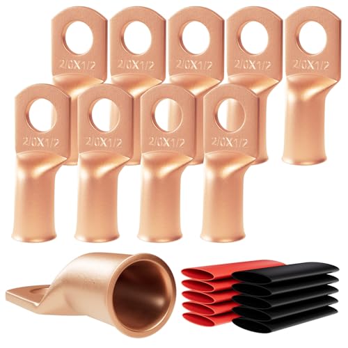 Terminales de cobre 2/0 AWG Sanuke M12 ojales eléctricos anti sulfatación para cables de batería