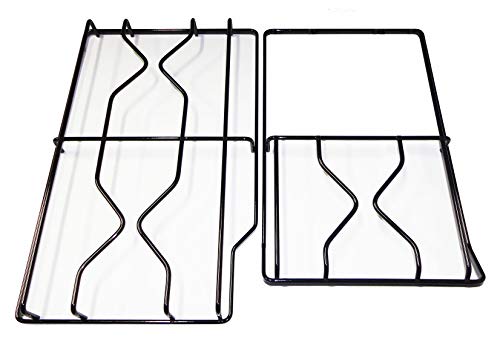 Made in Italy Ariston Kit 2 griglie 448 x 283 mm. + 409 x 258 mm. in ferro smaltato lucido nero per cucina piano cottura 3 fuochi + piastra elettrica - P0257/KIT