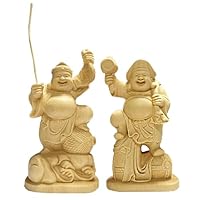 Amazon｜七福神 大黒天 恵比寿 木彫り 桧木製 金運 開運 風水グッズ