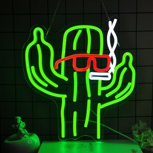 Image of Cactus Neon Sign Led Neon Lights Neon Signs for Wall Decor Light Up Sign for Birthday Party Club Gift