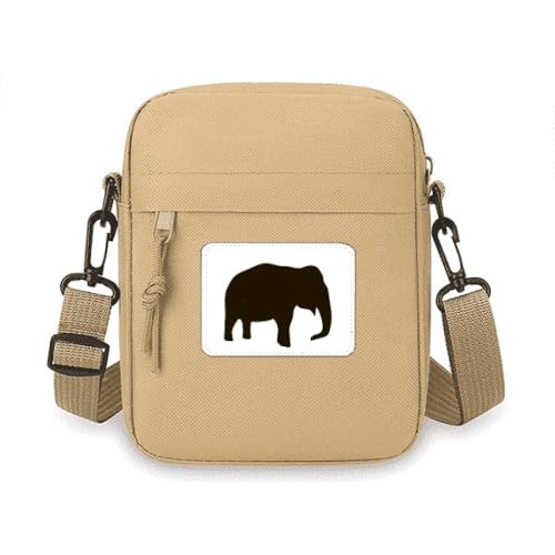 Sac à bandoulière pour téléphone noir motif éléphant idée cadeau femme