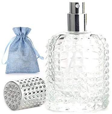 JJKMALL- 50ml Thick Clear Glass Fine Mist Spray Scent Aftershave Luxury Perfume Bottle Empty Atomizer Bottle Makeup Tool 1pc free Funnel Filler 1PC Free 3ml dropper 1pc free Storage bag