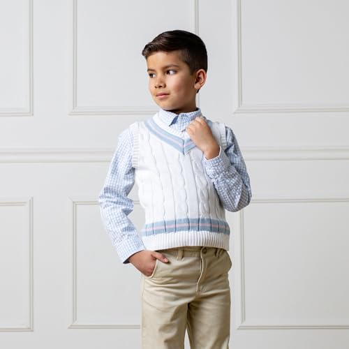 Hope & Henry Boys' V-Neck Sweater Vest4