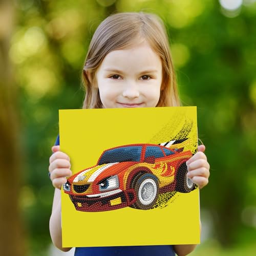 Image of DIAMOND DOTZ Hot Rod Dotz Box Car Diamond Painting Kits for Adults - Diamond Art Kits a Relaxing Creative Craft Kit with Dotz Gems 8.7 inchx8.7 inch