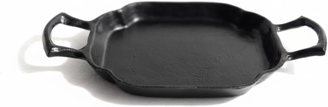 Aluminium Serving Tray with Handles, Black, Metal, Rectangular, 34 x 21 x 5 cm, Modern Minimal Design, Matte Finish, Decorative