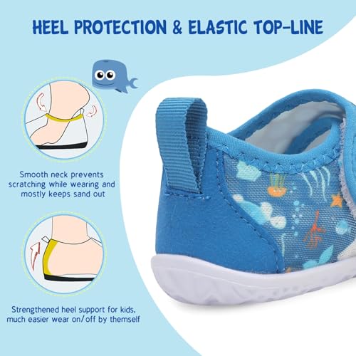 Image of LeIsfIt Toddler Water Shoes Boys Girls Barefoot Aqua Socks Kids Breathable Quick-Dry Swim Shoes for Beach Pool Surf
