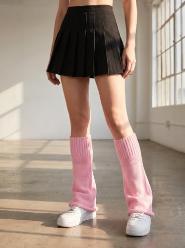 Image of WODECASA Girls Kawaii Leg Warmers Knitted Flared Leg Sleeves Goth Crochet Baggy Cuff Ankle Heap Socks