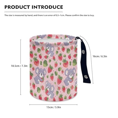 Image of Portable Cute Koala Bears Car Garbage Bin Reusable Car Trash Bin Car Trash Can Bags Collapsible Accessories Easy to Clean Car Interior Decoration Universal
