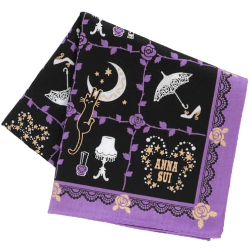 [ANNA SUI] 【アナスイ】 プリントハンカチ ブティック柄 (パープル) 婦人 レディース ハンカチ ハンカチーフ 約50cm 109024-0008-03