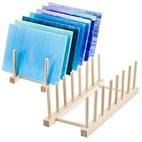 Juexica 2 Pcs Stained Glass Rack, Stained Glass Sheets Organizer Rack Colored Sheets Storage Holder Stand Space Saving Wooden Bamboo Stain Sheet Holder Storage Organizer Supplies Accessories