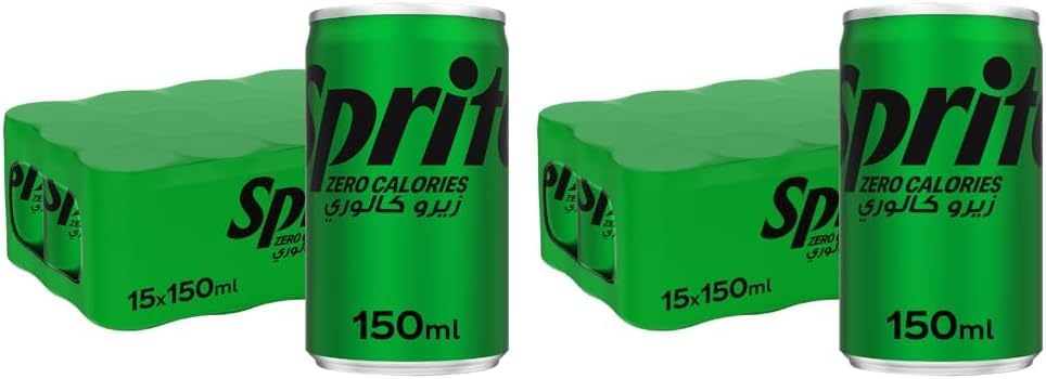 Sprite Zero Lemon Lime Flavor Soda, 150ml Cans, Pack of 30, Carbonated Soft Drinks, Refreshing, Clean-Tasting Beverages