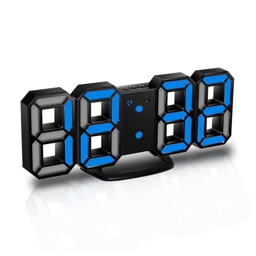 CENTOLLA 3D LED digital väckarklocka, väggklocka, digital klocka, Timorn, 3 justerbara ljusstyrkenivåer, dimbar nattlampa, snoozefunktion för hem kök kontor