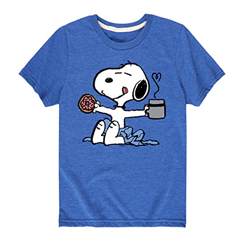 HYBRID APPAREL - Peanuts - Donut Coffee Snoopy - Toddler and Youth Short Sleeve Graphic T-Shirt
