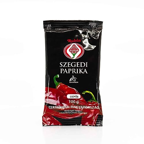 Pimiento húngaro picante 100 g, SZEGEDI FSZERPAPRIKA uretRLEMÉNY CSÍPJewellS, rubí pimentón