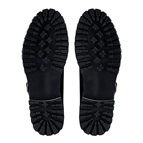 Amapo AM2002-BLK-40 Western Cowboy Mens Boots Mid-Tube Boots Fashion Thick Heel Mens Chukka Boots Mens Casual Zipper And Buckle Motorcycle Boots thumb #5