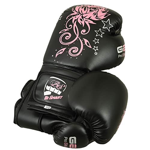 Besmart Kids Boxing Gloves Junior Mitts 4Oz, 6Oz Punch Bag Children Mma Youth P (Black, 4 Oz) #TOP2