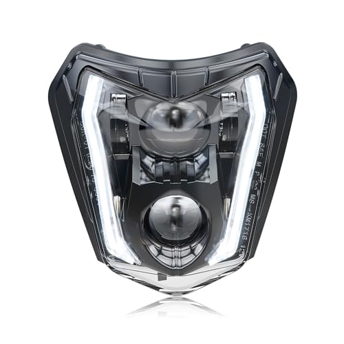 Image of RAMJET4X4 LED Motorcycle Headlight Dirt Bike DRL Headlamp with Bezel Compatible With Motocross Pit Bike Enduro ATV Supermoto 150 250 350 450 500 SX XCW EXC SXF XC SMC R 690