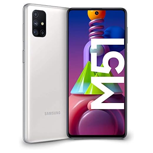 Samsung Galaxy M51- Smartphone débloqué 4G - Blanc - Version Française [Exclusivité Amazon]