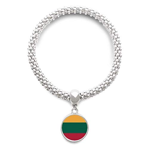 Bracelet Lituanie argenté élégant avec son pendentif rond géométrique femme