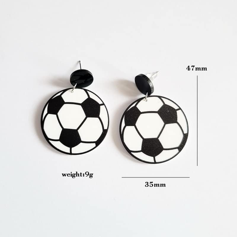 Sport Ball Dangle Earrings Football Soccer Rugby Basketball Baseball Acrylic Drop Earrings for Women girld Fan jewelry Gifts - Image 2