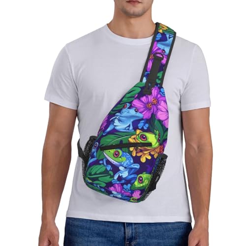Crossbody Bags For Women Men Cartoon Anime Frog Sling Backpack Chest Shoulder Bag Gym Cycling Travel Hiking Daypack2