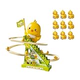 【Design adorable】 : Ce jouet électrique fait monter et descendre les escaliers en faisant apparaître de mignons petits canards jaunes. Ils montent et descendent automatiquement les escaliers, captivant les enfants par leurs mouvements amusants et leur musique joyeuse.