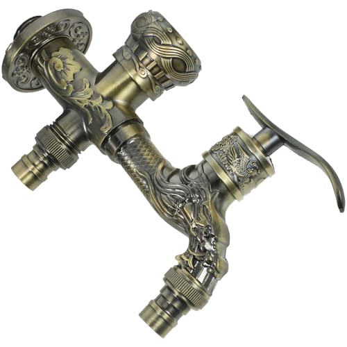 Robinetterie murale en zinc double vanne pour lavabo
