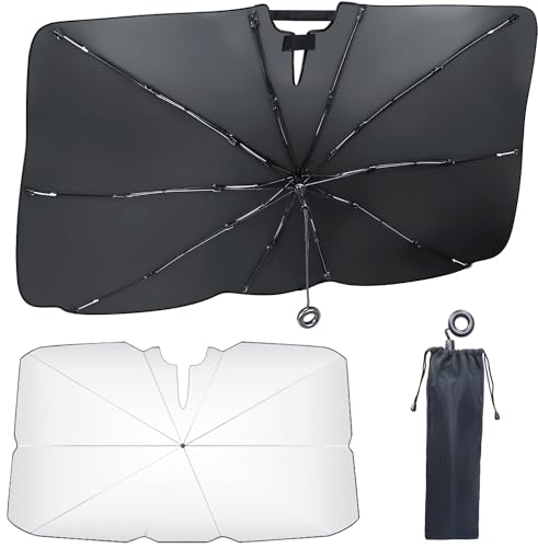Parasol Coche Delantero Plegable, Parasol para Parabrisas Delantero, Protección contra Rayos UV, Adaptable a la Mayoría de Coches, SUV, MPV, Camiones