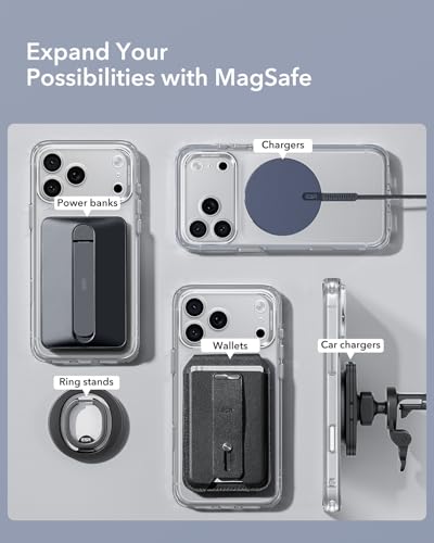Image of ESR for MagSafe Sticker, MagSafe Ring, 2 Pack Metal Ring for Phone case, Universal Charger Conversion Kit for iPhone 17 /17e /16 /16e /15 /14 /13 /12, Pixel 10, S26+ /S26 Ultra /S24 /S23 /S22 /S21, Black & Silver