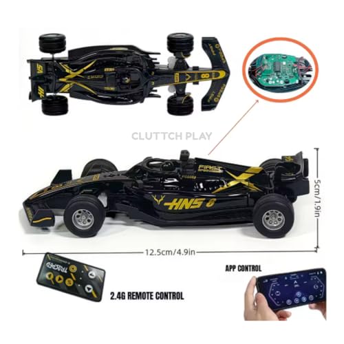 Image of Metal F1 Mini RC Racing Car 1:64 Die cast with App Control LED Lights|2.4GHz Remote Control Car | 3 Speed Adjustable USB Rechargeable Alloy for Kids & Adults Indoor & Outdoor(Metal F1 Mini RC)