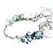 Flower Headband Rose Floral Boho Wreath Garland Hair Hoop Bohemian Headdress Headwear Headpiece Women Girls Crown Leaf Hair Bands Party Decoration Cosplay Costume Handmade Hair Accessories Blue