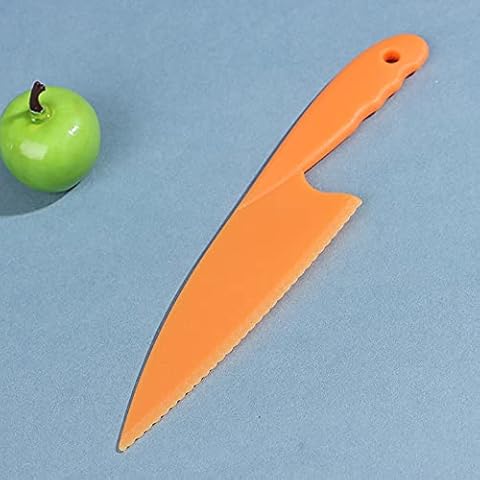 Plastic Serrated Cake Knife Salad Lettuce Knife Bread Pie Pastry Cutter Server Leveller Kitchen Baking Tool by HomeAdorable UK Seller Fast DELIVERY (Orange) Cover