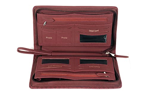 Image of Sukeshcraft Multiple Cheque Book Holder | Original PU Holds Upto 8 Cheque Books, Redwine