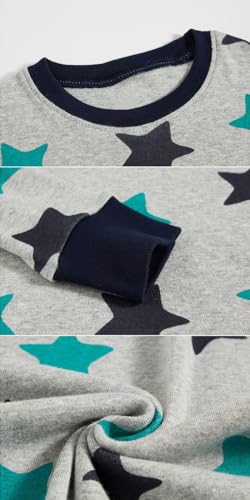 Image of Little bety Cotton 4 Piece Pajamas Boys Long Sleeve Sets Toddler Boys Pjs Kids Sleepwear Sets