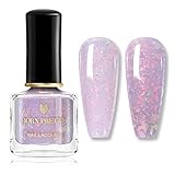 ESMALTE DE UÑAS GLITTER: 1 paquetes de esmalte de uñas de 0.24 fl oz con efecto de destellos; Este esmalte de colores es un brillo ultrafino perfecto, Esmalte de uñas con purpurina transparente de colores, Lavanda