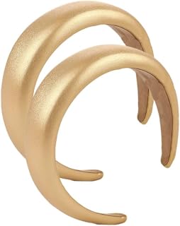 Woman PU Hair Hoop Golden Solid Color Sponge Headband | Creative Elegant Accessory, Fine Workmanship, Light Weight Feel, Comfortable to Wear, Gift-Ready