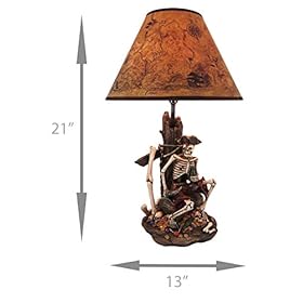 21 Inch Pirate Skeleton Caribbean Table Lamp With Treasure Map Shade Nautical Desk Light Beach Home Decor 41e2 cUHeoL. SS280