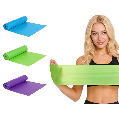 3 Pcs Resistance Bands Set - 3 Strengths Exercise Bands for Pilates, Yoga, Stretch Band & Pilates Equipment for Home Gym Fitness Workouts