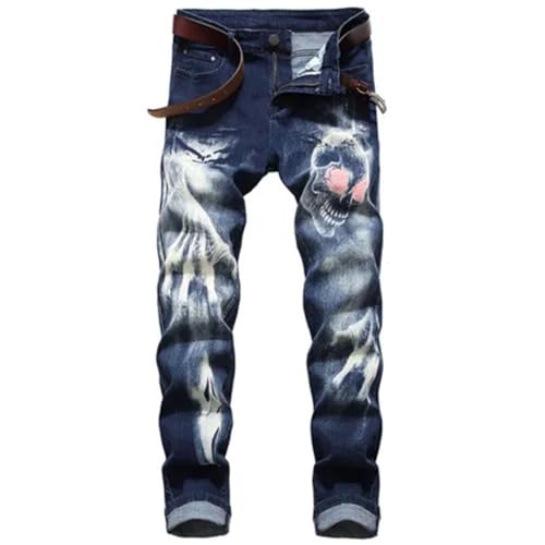 Jean extensible imprimé numérique homme pantalon denim stretch coupe moderne