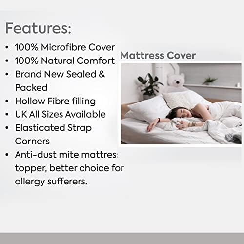 Home Sweet Home UK Luxury Ultra Soft Air Fresh Microfiber Mattress Topper Dual layer Quality Comfort Sleep