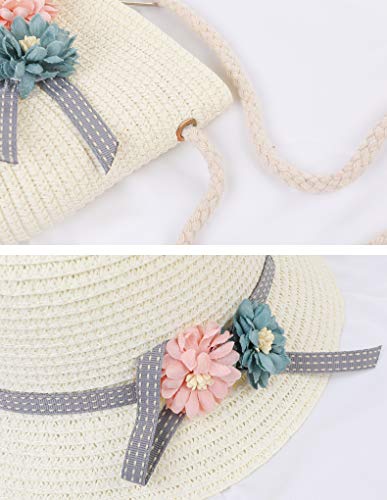 Sumolux Straw Hats Girls Kids Sun Hats Summer Beach Hats Straw Woven Pocket Suit Outdoor Activities #TOP5
