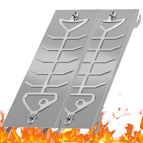 WUCHAITOO Lot de 2 supports de saumon flammé en acier inoxydable pour brasero et barbecues sphériques - Pivotant à 180° - Alternative parfaite au système d'angle de planche à saumon pour un réglage